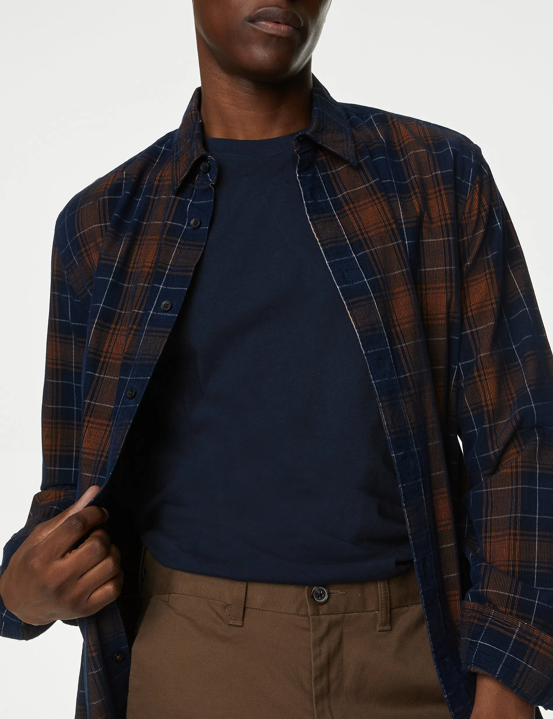 3 Pairs of Marks & Spencer Pure Cotton Crewneck Slim Fit T-Shirts