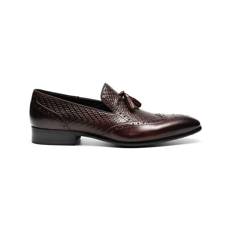 AlliLux Carved Pointed Toe Slip On Loafers