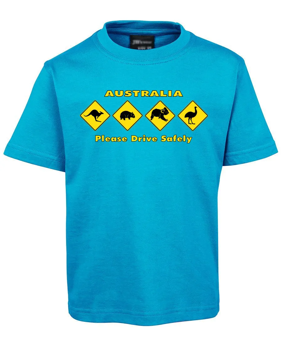 Australian Animal Road Signs Childrens T-Shirt (Various Colours)
