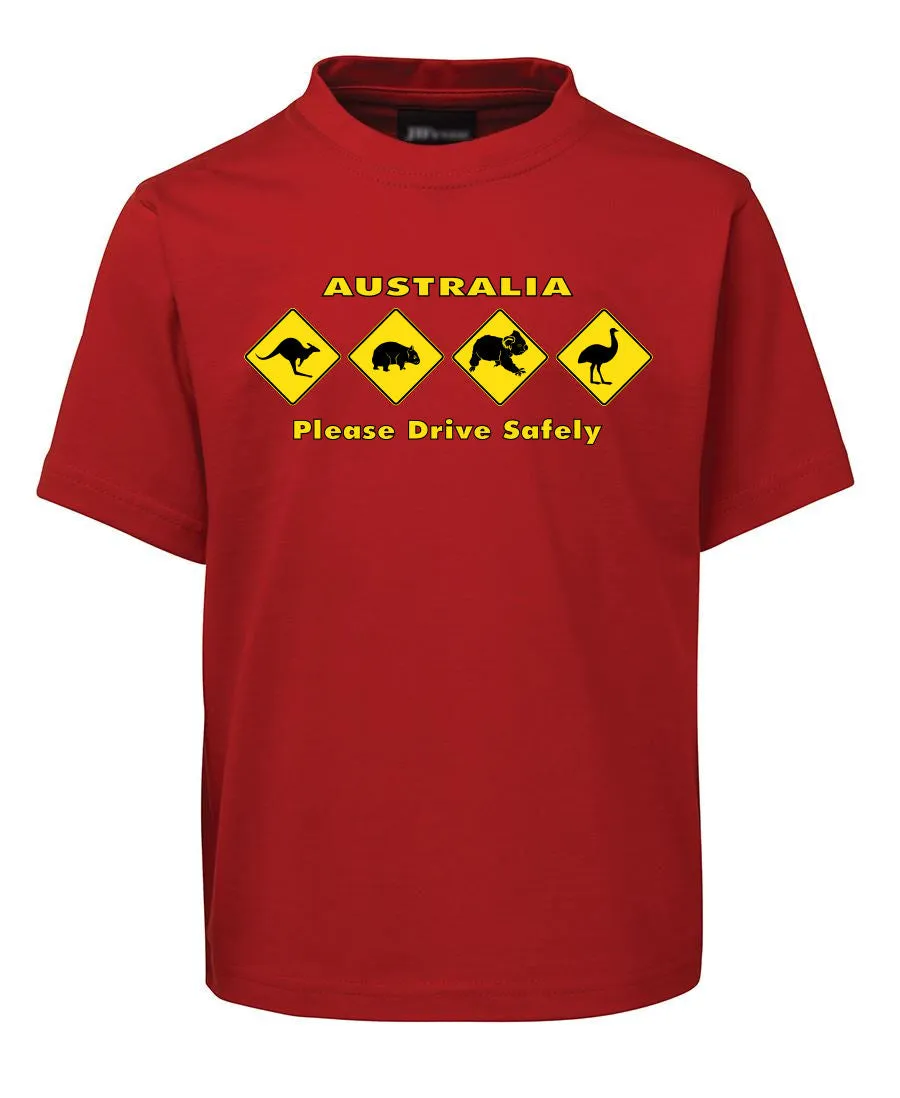 Australian Animal Road Signs Childrens T-Shirt (Various Colours)