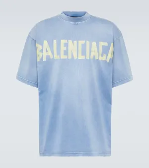Balenciaga Cotton Jersey T-Shirt with Ribbon, Blue
