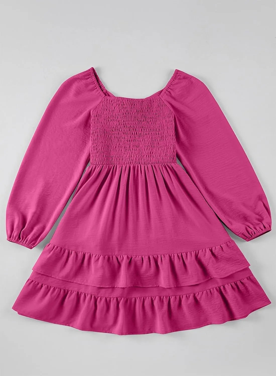 blibean Girls Long Sleeve Dress Tween Fall Tie Back Dress Size 6-15 Years