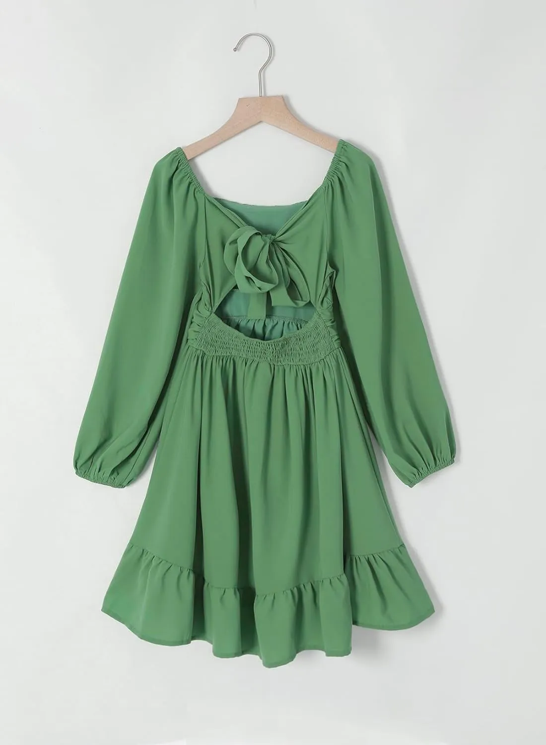 blibean Girls Long Sleeve Tie Back Dress Tween Fall Off Shoulder Dress Size 6-15 Years