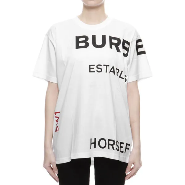 Burberry Horseferry Print Cotton Loose-Fitting T-Shirt White