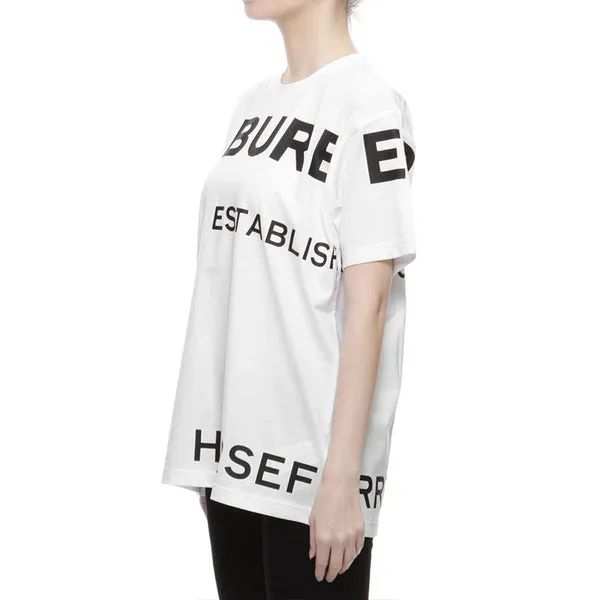 Burberry Horseferry Print Cotton Loose-Fitting T-Shirt White