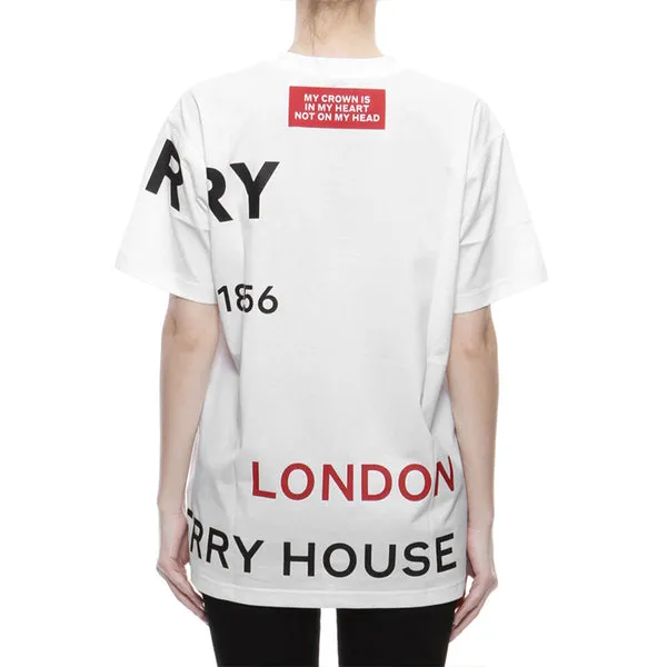 Burberry Horseferry Print Cotton Loose-Fitting T-Shirt White