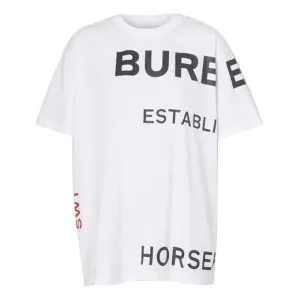 Burberry Horseferry Print Cotton Loose-Fitting T-Shirt White
