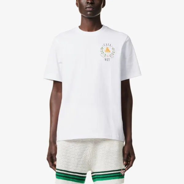 Casa Way organic cotton T-shirt with Casablanca signature print, casa way color