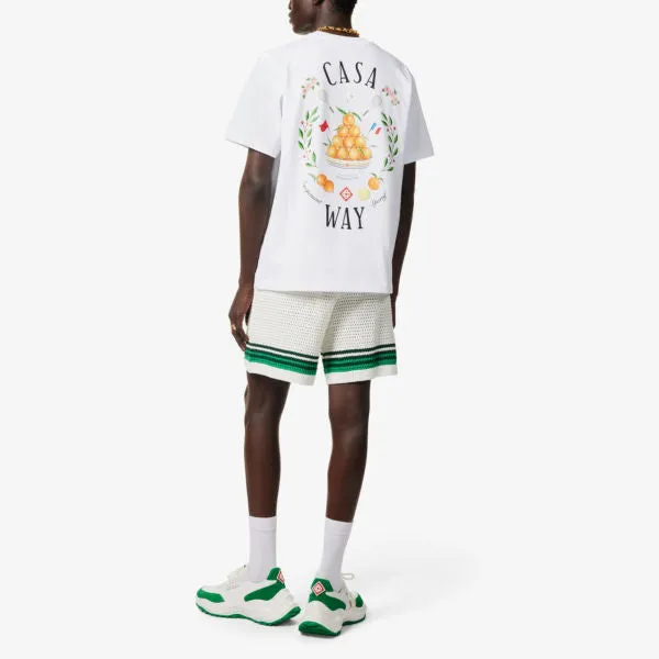 Casa Way organic cotton T-shirt with Casablanca signature print, casa way color