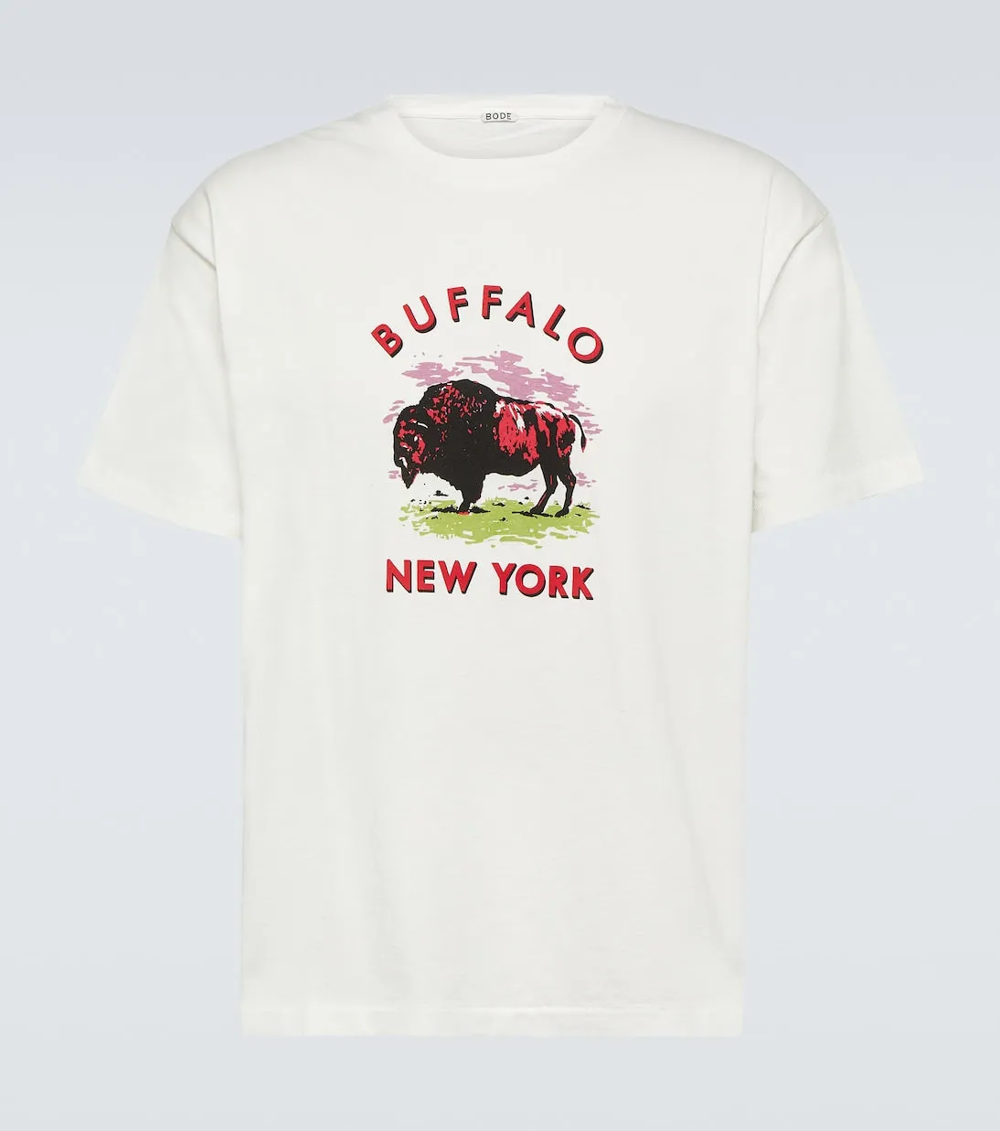 Cotton jersey T-shirt with Bode print, white