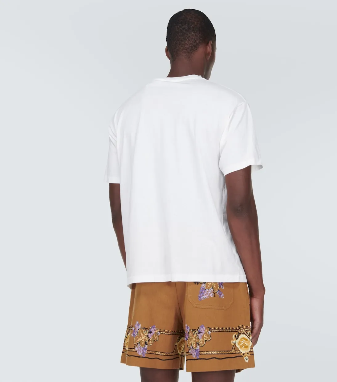 Cotton jersey T-shirt with Bode print, white