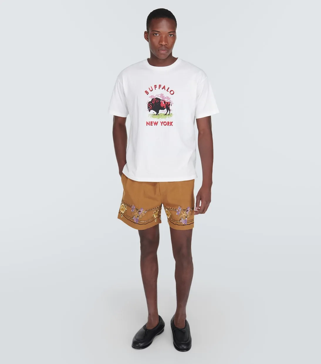 Cotton jersey T-shirt with Bode print, white