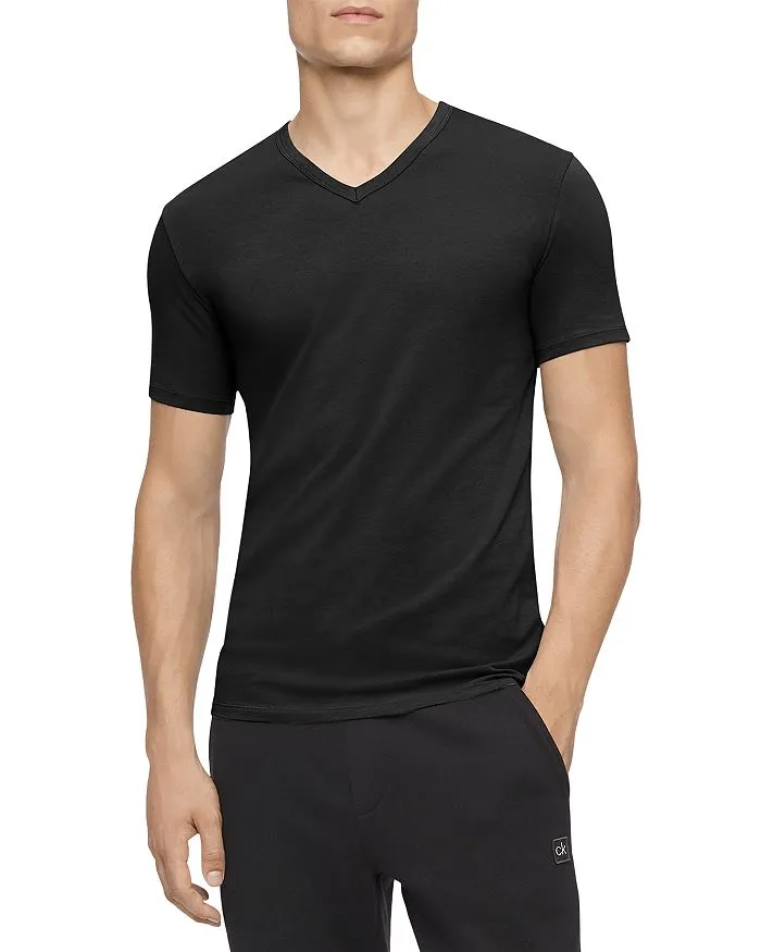 Cotton Stretch V-Neck Moisture Wicking T-Shirts pack of 3 pcs.  Calvin Klein