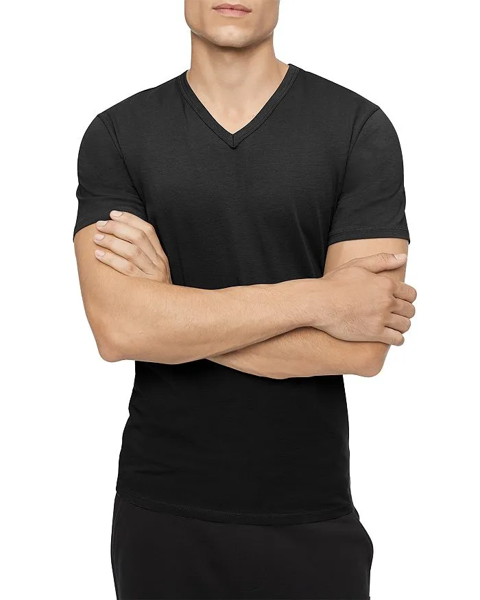 Cotton Stretch V-Neck Moisture Wicking T-Shirts pack of 3 pcs.  Calvin Klein