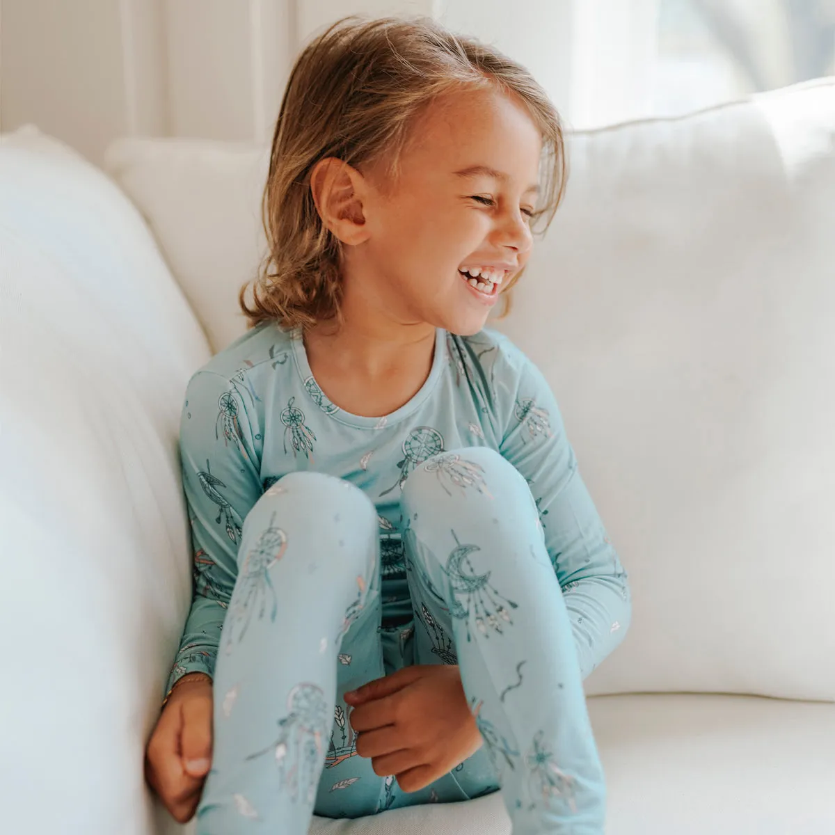 Dreamcatcher Blue Bamboo Kids Pajamas