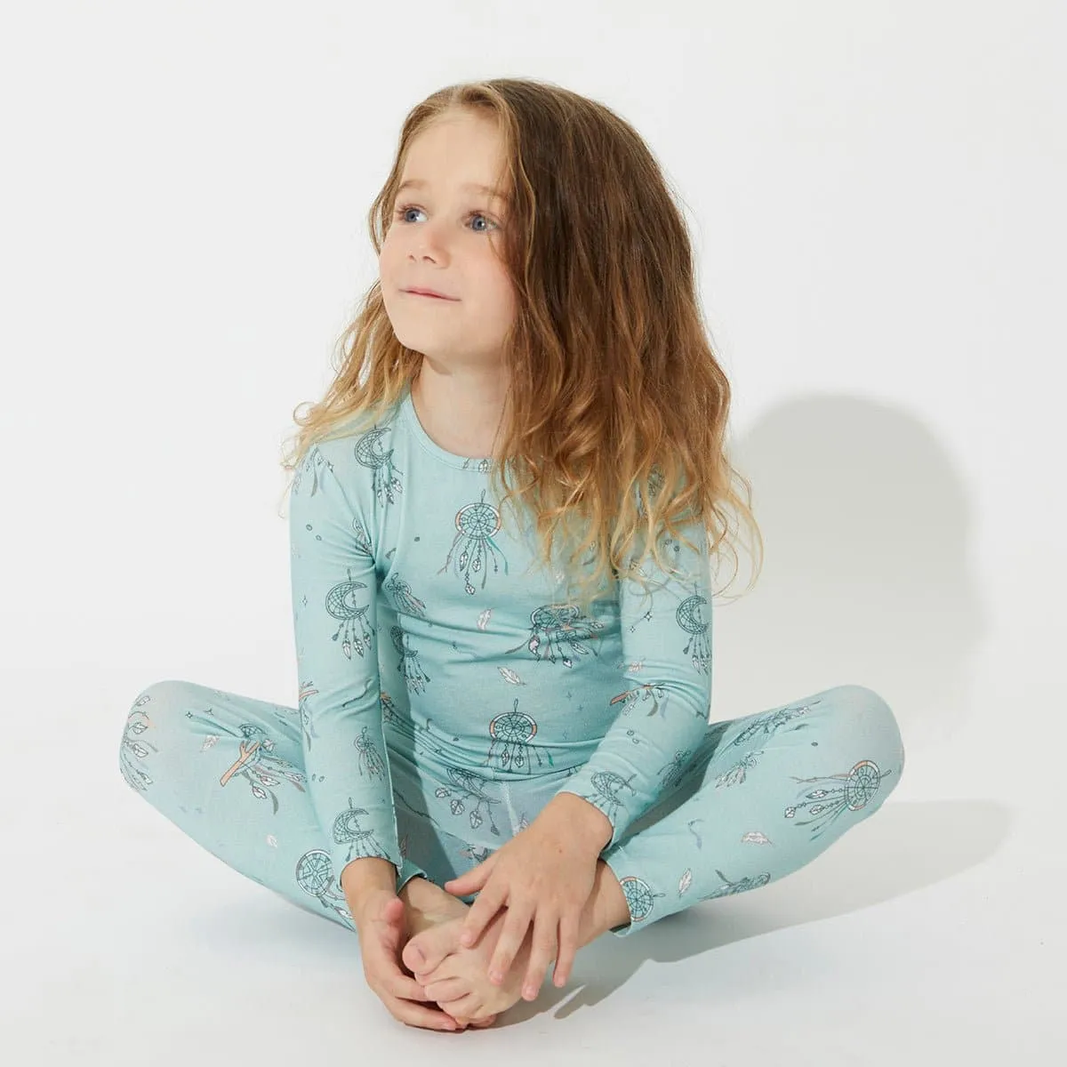 Dreamcatcher Blue Bamboo Kids Pajamas