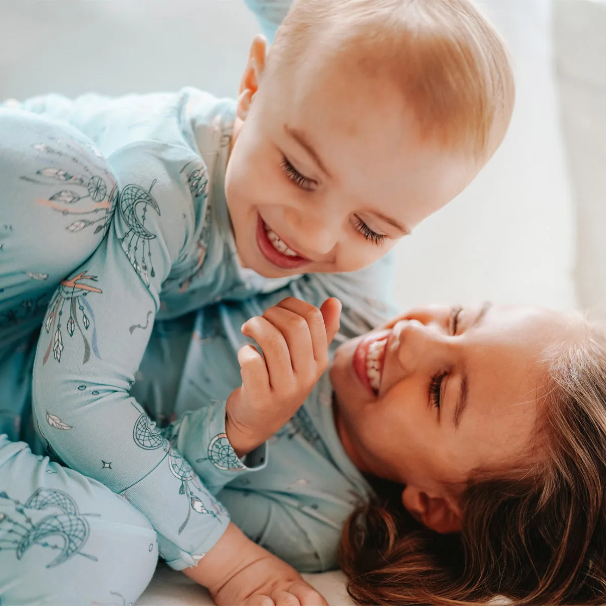 Dreamcatcher Blue Bamboo Kids Pajamas