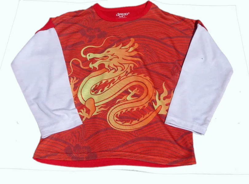Fire Dragon Long sleeve Kids T-shirt