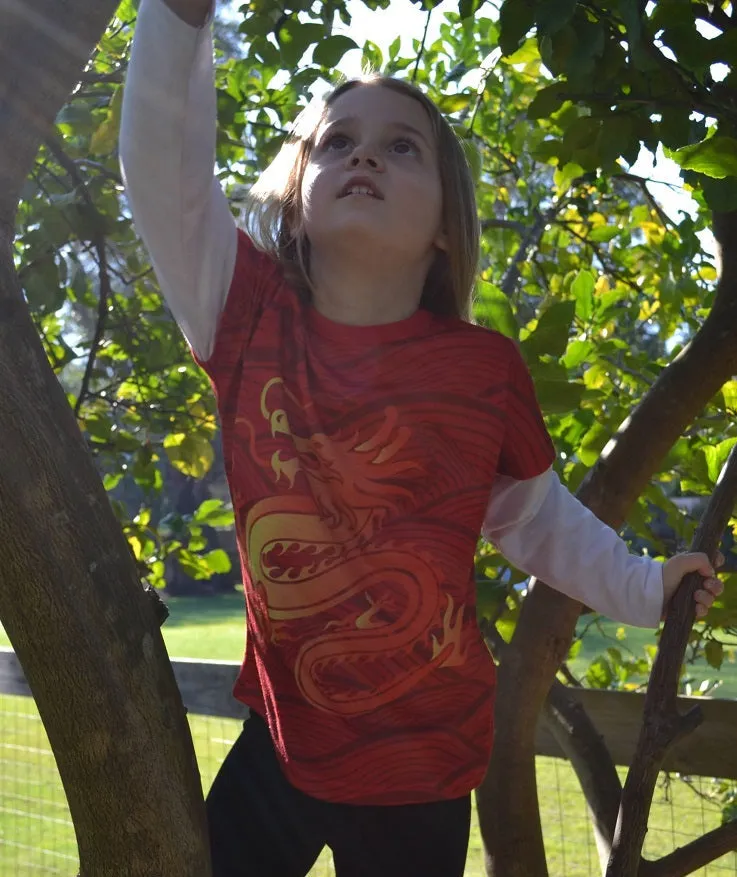Fire Dragon Long sleeve Kids T-shirt