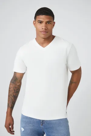 Forever 21 Organic Cotton Basic V-Neck T-Shirt white