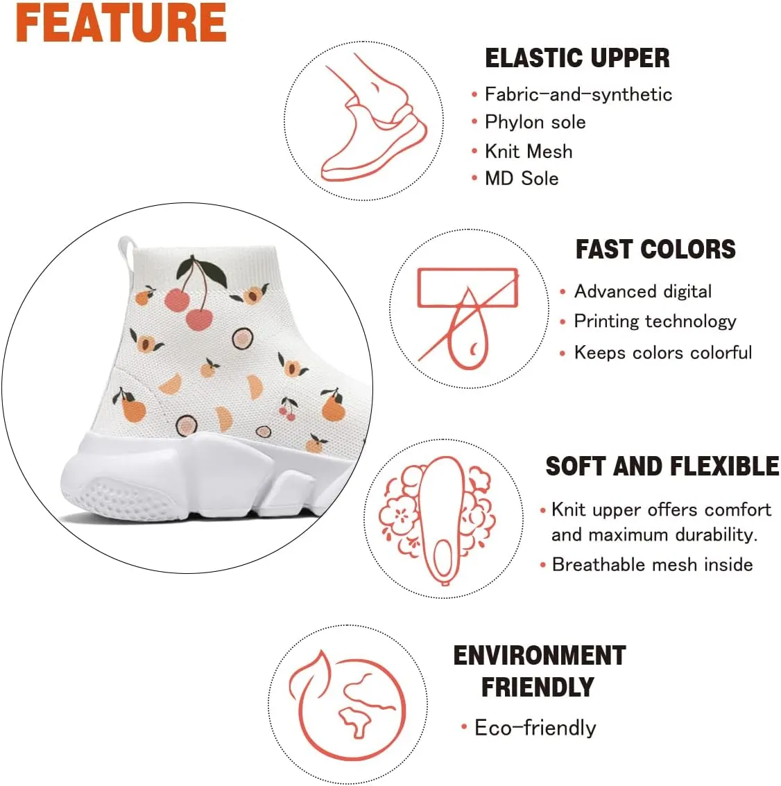 Hetios Women’s Sock Shoes Lightweight Jogging Walking Shoes for Women Sneakers