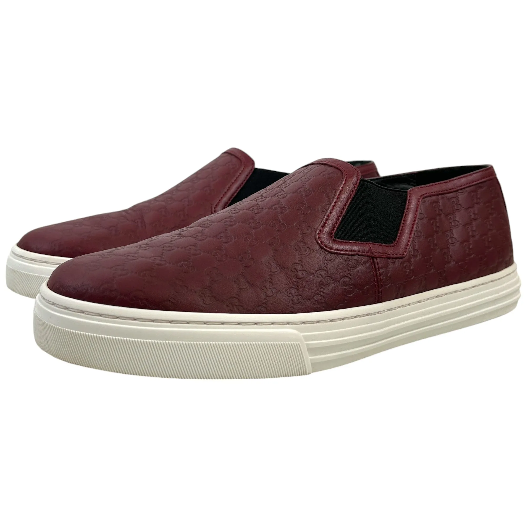 Men's Gg Supreme Loafers Burgundy Size EU 39.5 / UK 5.5