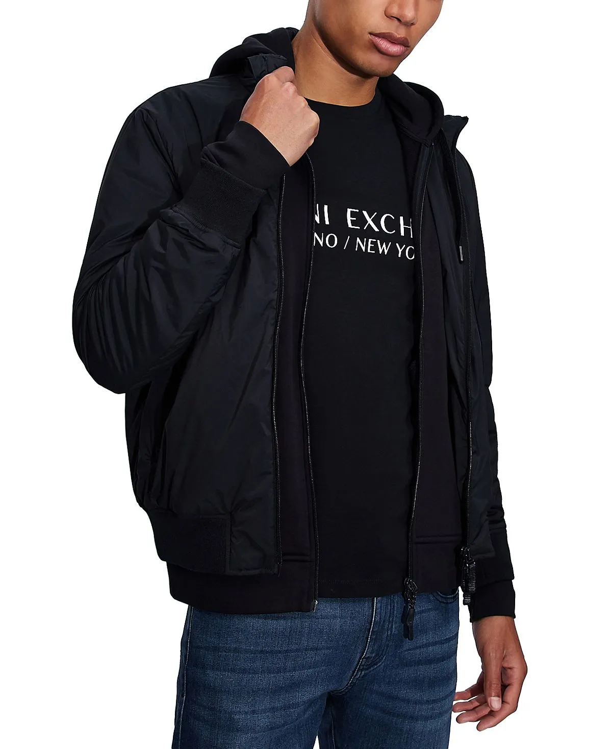 Men's Milano New York and A|X Armani Exchange Logo T-Shirt, Blue
