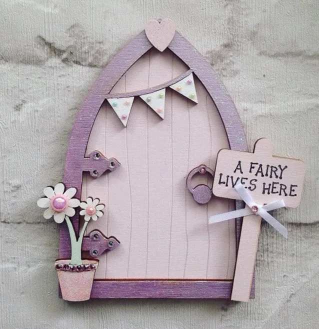 Pink & Lilac Bunting Fairy Door