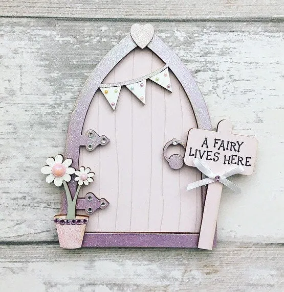Pink & Lilac Bunting Fairy Door