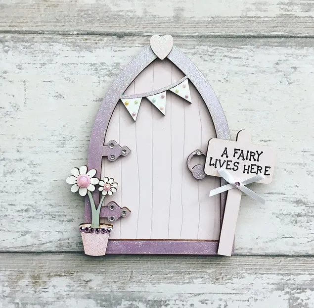 Pink & Lilac Bunting Fairy Door