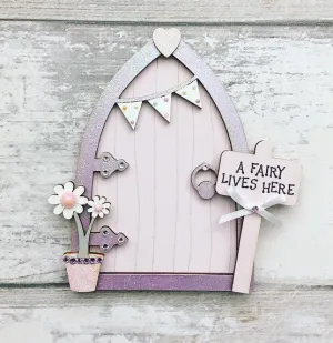 Pink & Lilac Bunting Fairy Door