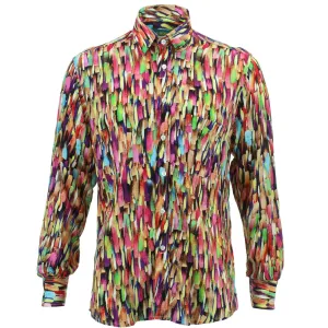 Regular Fit Long Sleeve Shirt - Brushstrokes