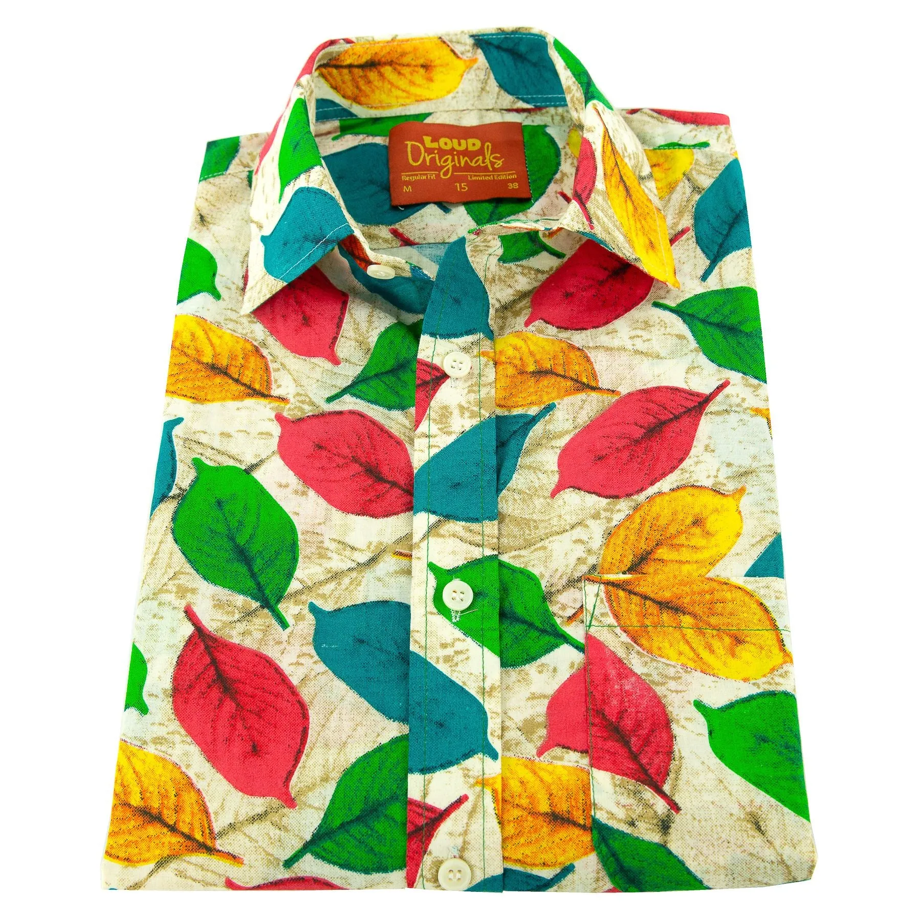 Regular Fit Short Sleeve Shirt - Leaves