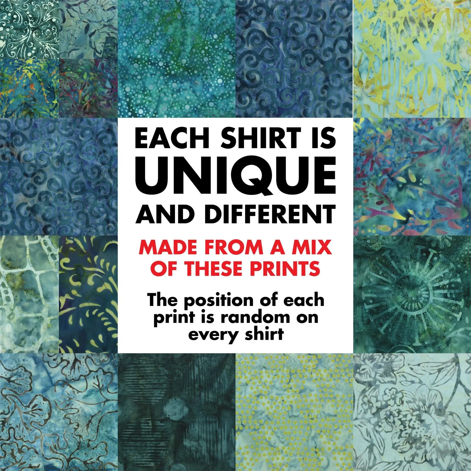 Regular Fit Short Sleeve Shirt - Random Mixed Batik - Dark Blue