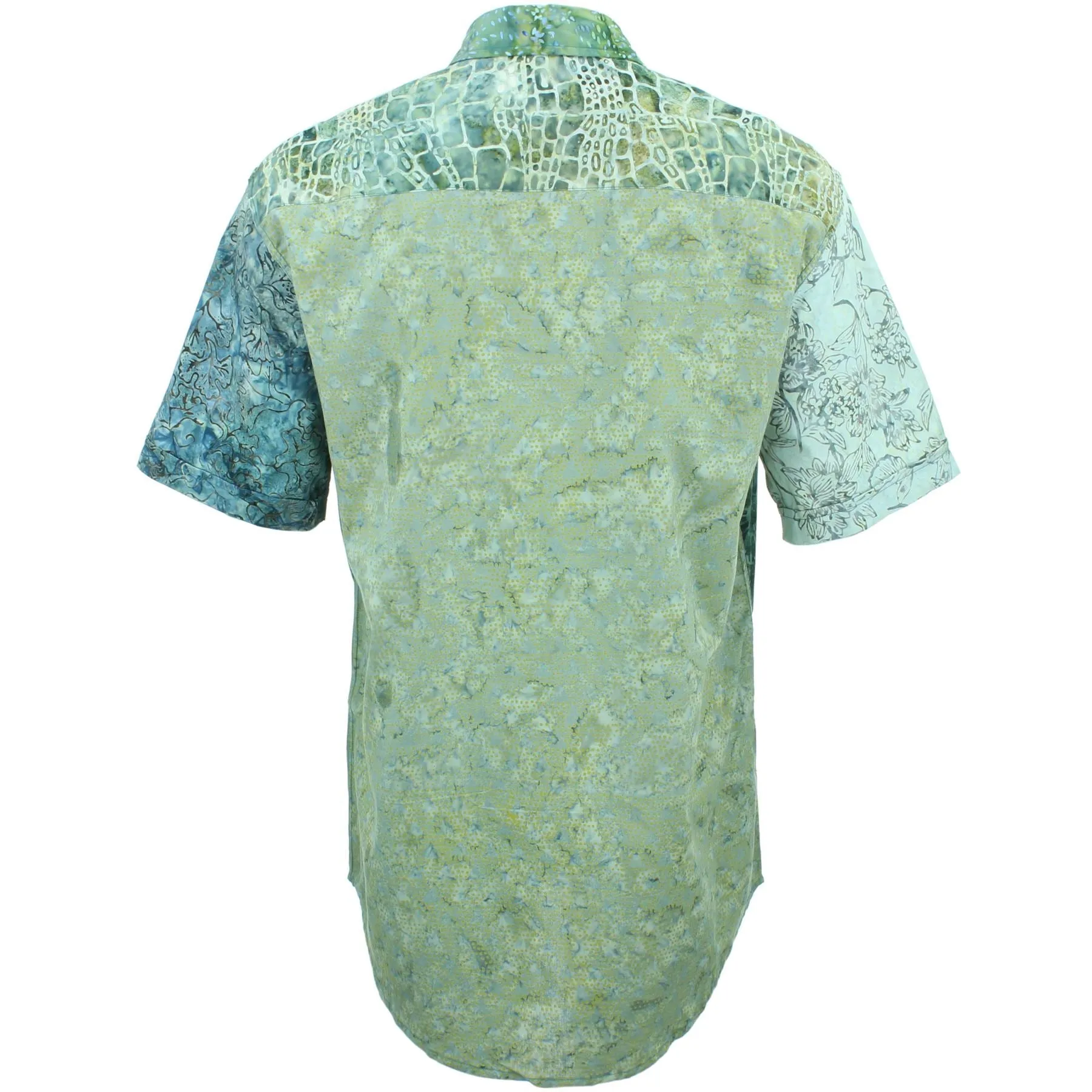 Regular Fit Short Sleeve Shirt - Random Mixed Batik - Dark Blue