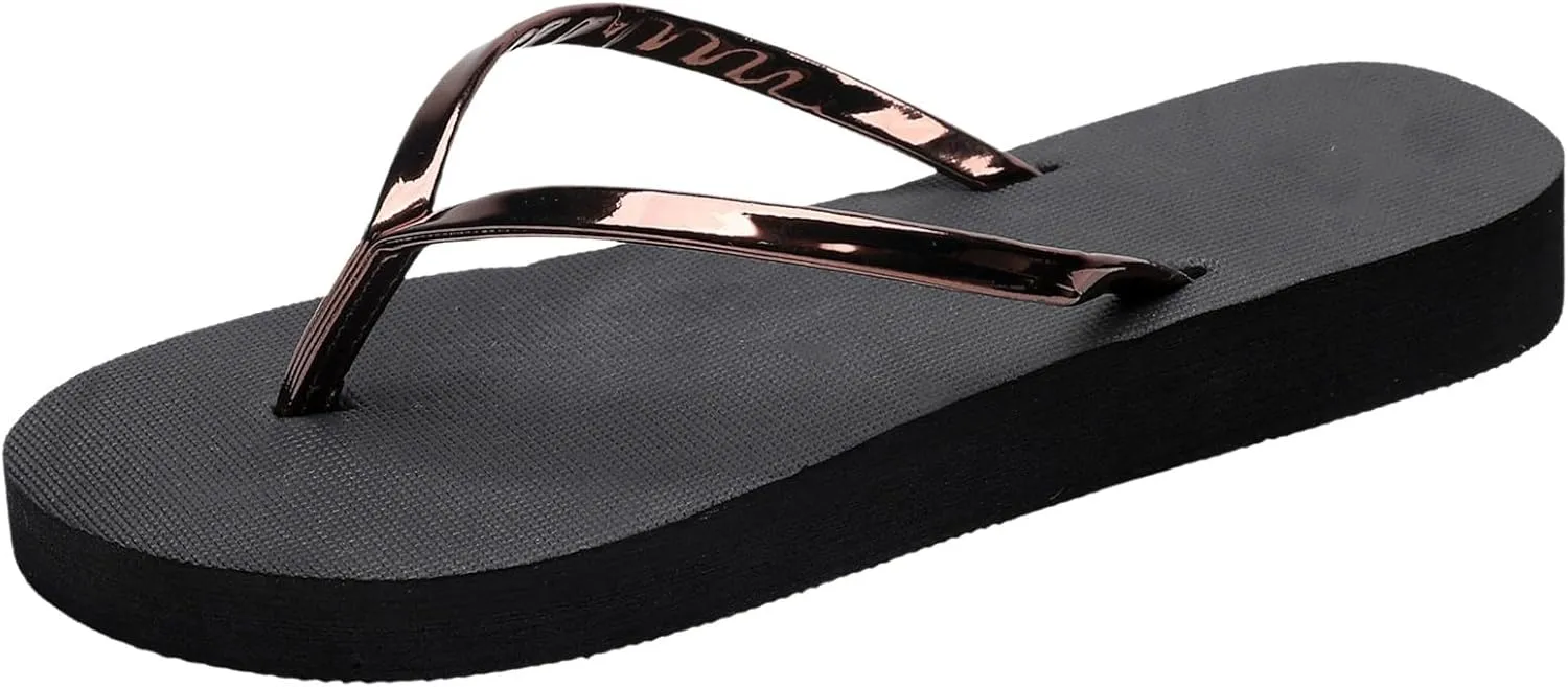 Women Shoes Flat Flip Flops Fashionable Soft Sole Outdoor Beach Flip Flops Women Slippers Memory Foam Furry